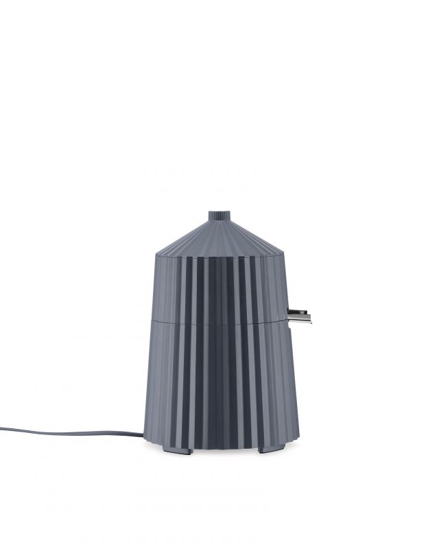 Graue Alessi Plissé elektrische Zitronenpresse MDL07 G, Küchengerät für frischen Saft.